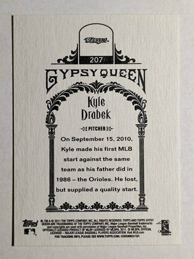 2011 Topps Gypsy Queen #207 Kyle Drabek RC