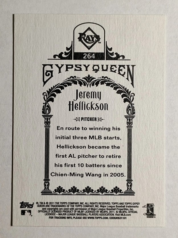 2011 Topps Gypsy Queen #264 Jeremy Hellickson RC