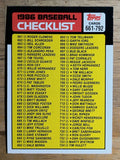 1986 Topps #791 Checklist: 661-792