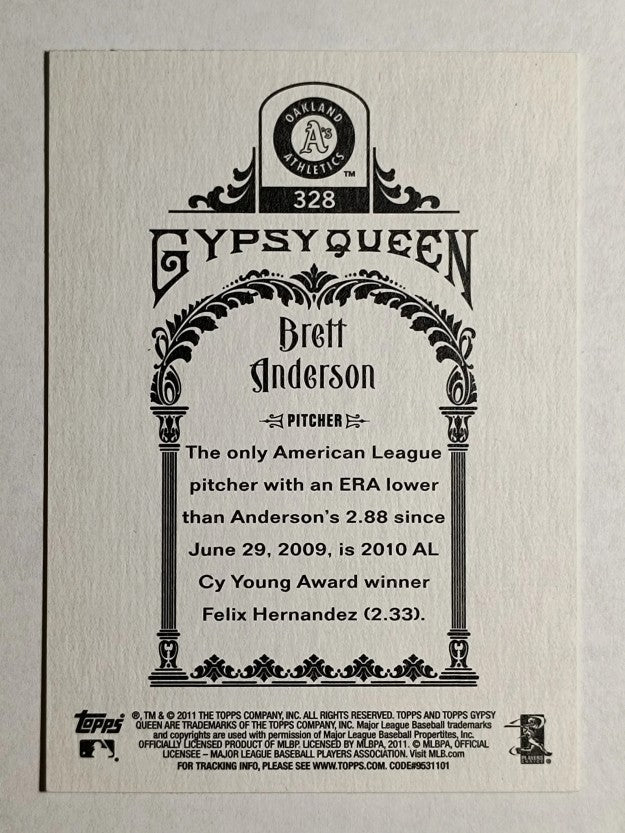 2011 Topps Gypsy Queen #328 Brett Anderson SP