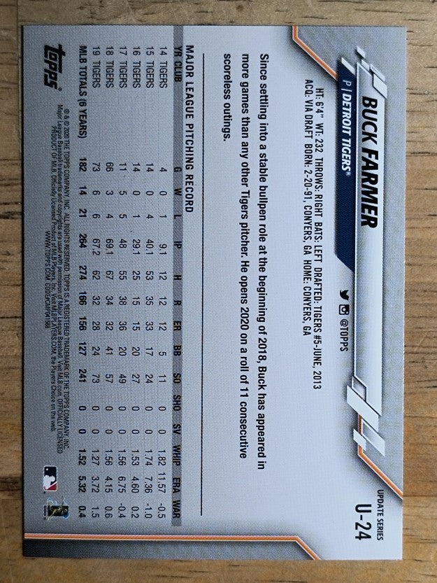 2020 Topps Update #U24 Buck Farmer
