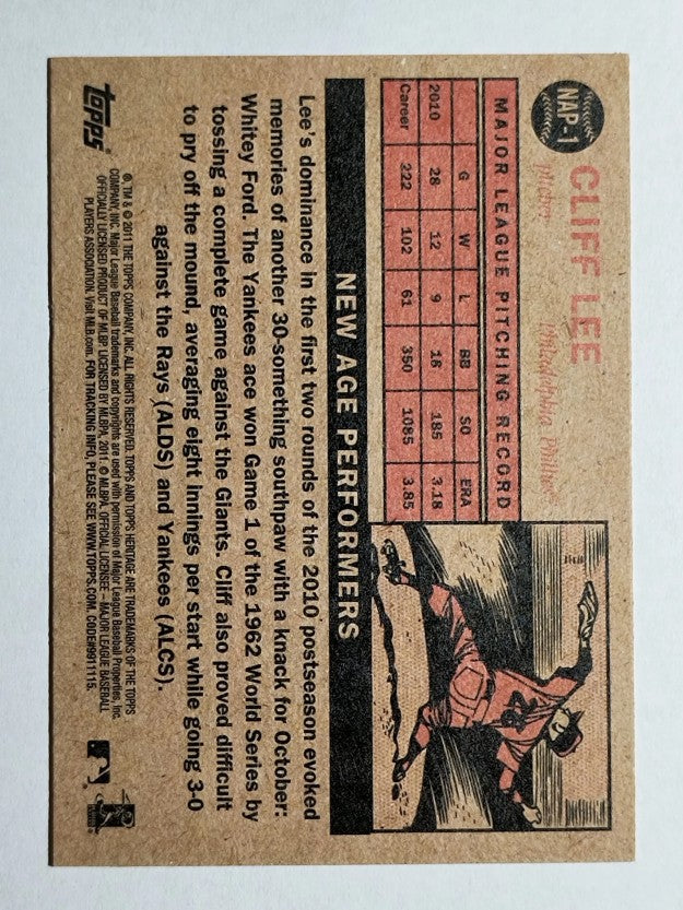 2011 Topps Heritage New Age Performers #NAP1 Cliff Lee