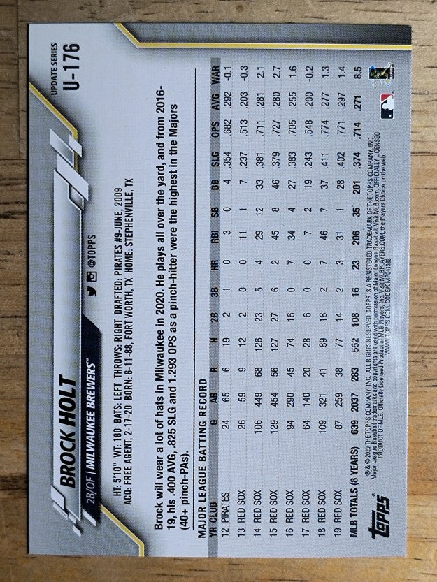 2020 Topps Update #U176 Brock Holt