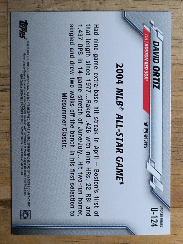 2020 Topps Update #U124 David Ortiz AS