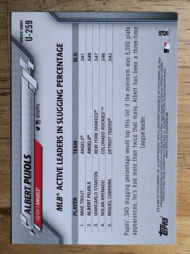 2020 Topps Update #U259 Albert Pujols