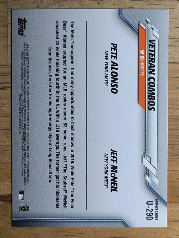 2020 Topps Update #U290 Pete Alonso/Jeff McNeil