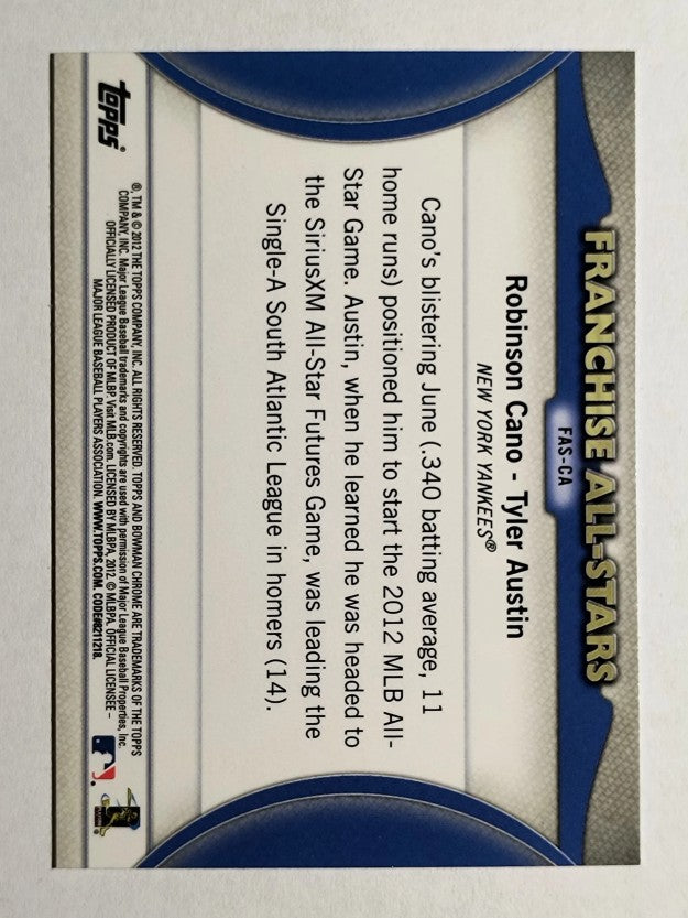 2012 Bowman Chrome Franchise All-Stars #CA Robinson Cano/Tyler Austin