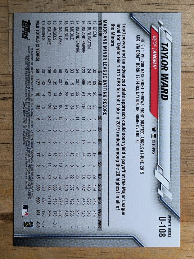 2020 Topps Update #U108 Taylor Ward