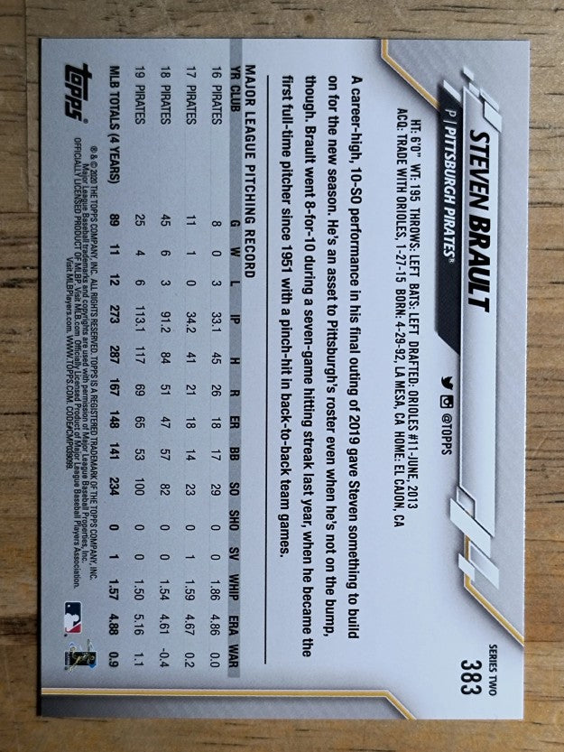 2020 Topps #383 Steven Brault