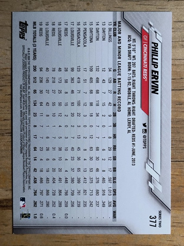 2020 Topps #377 Phillip Ervin