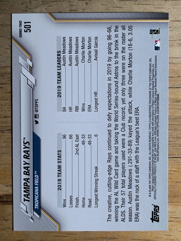 2020 Topps #501 Tampa Bay Rays TC