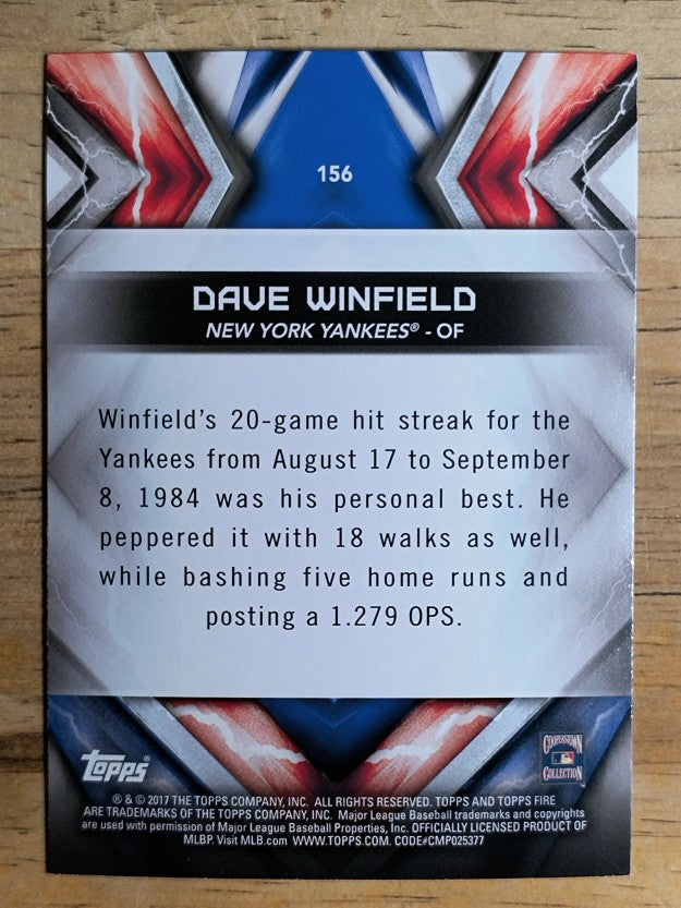 2017 Topps Fire #156 Dave Winfield