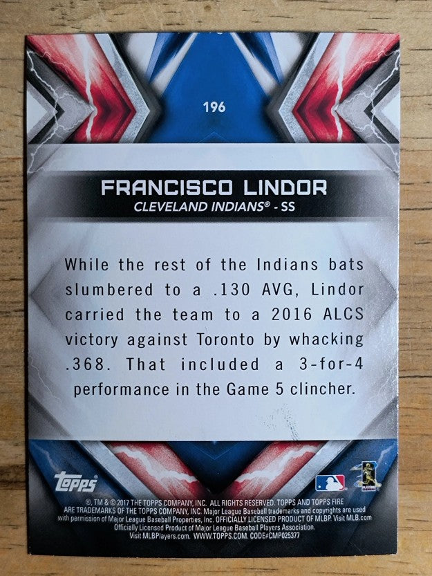 2017 Topps Fire #196 Francisco Lindor