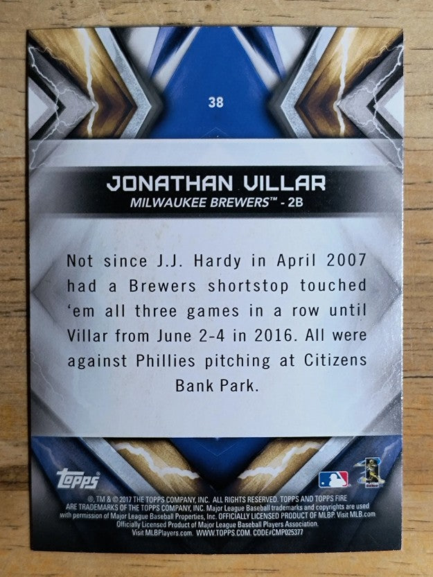 2017 Topps Fire #38 Jonathan Villar