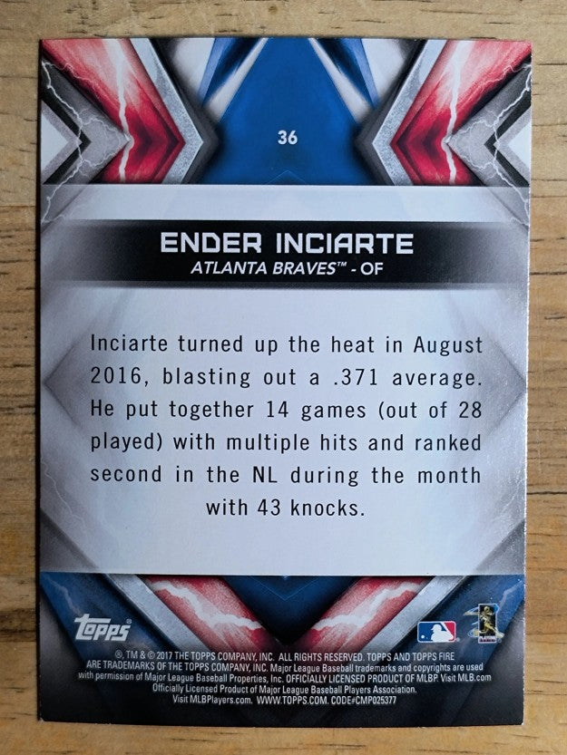2017 Topps Fire #36 Ender Inciarte