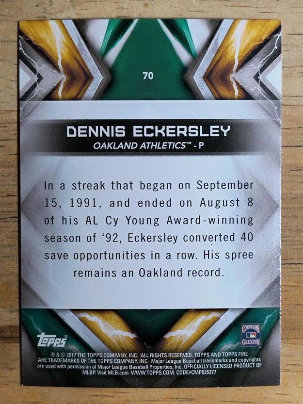2017 Topps Fire #70 Dennis Eckersley