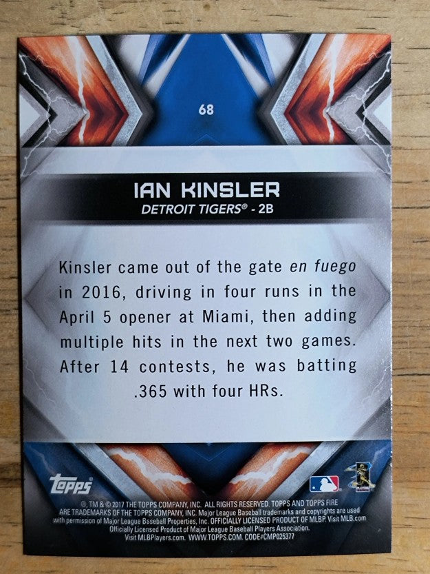 2017 Topps Fire #68 Ian Kinsler