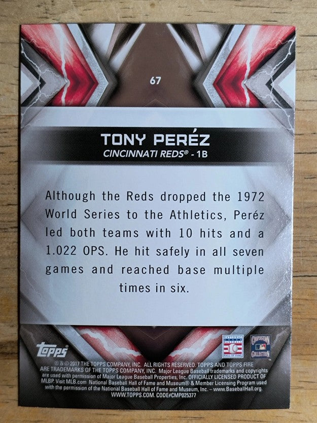 2017 Topps Fire #67 Tony Perez