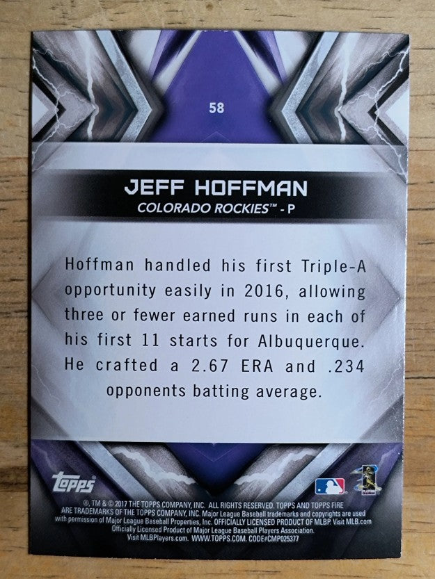 2017 Topps Fire #58 Jeff Hoffman RC