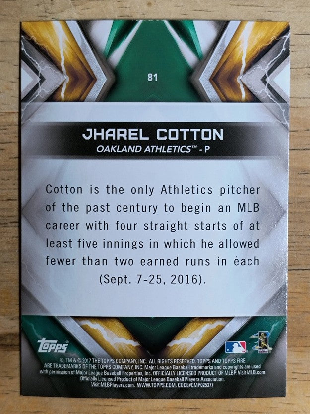 2017 Topps Fire #81 Jharel Cotton RC