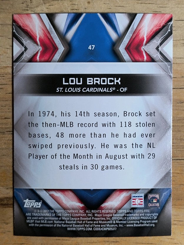 2017 Topps Fire #47 Lou Brock