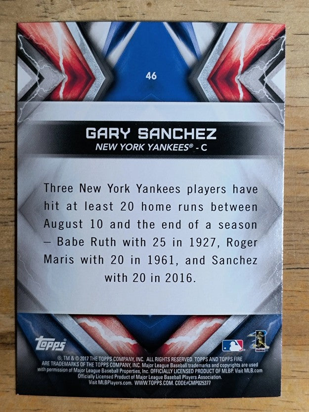 2017 Topps Fire #46 Gary Sanchez