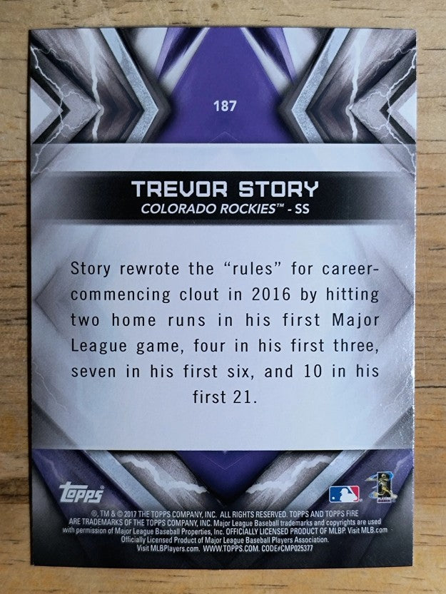 2017 Topps Fire #187 Trevor Story
