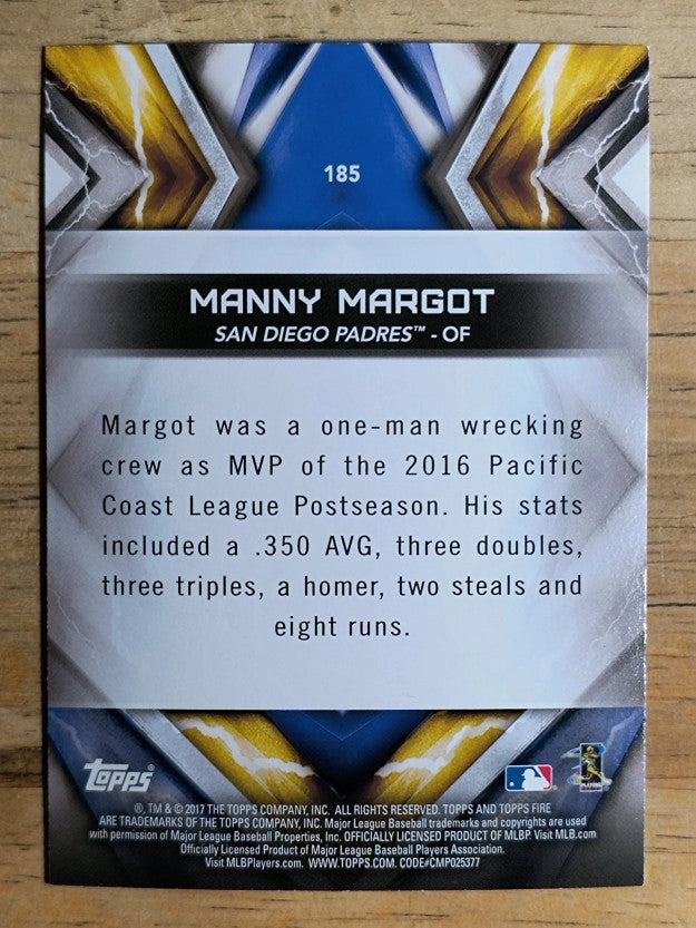 2017 Topps Fire #185 Manny Margot RC