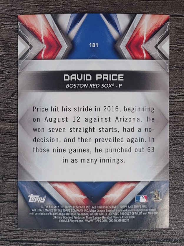 2017 Topps Fire #181 David Price