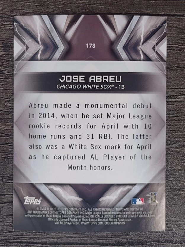 2017 Topps Fire #178 Jose Abreu