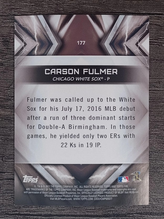 2017 Topps Fire #177 Carson Fulmer RC