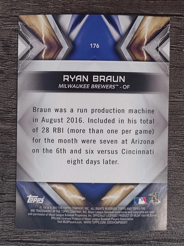 2017 Topps Fire #176 Ryan Braun
