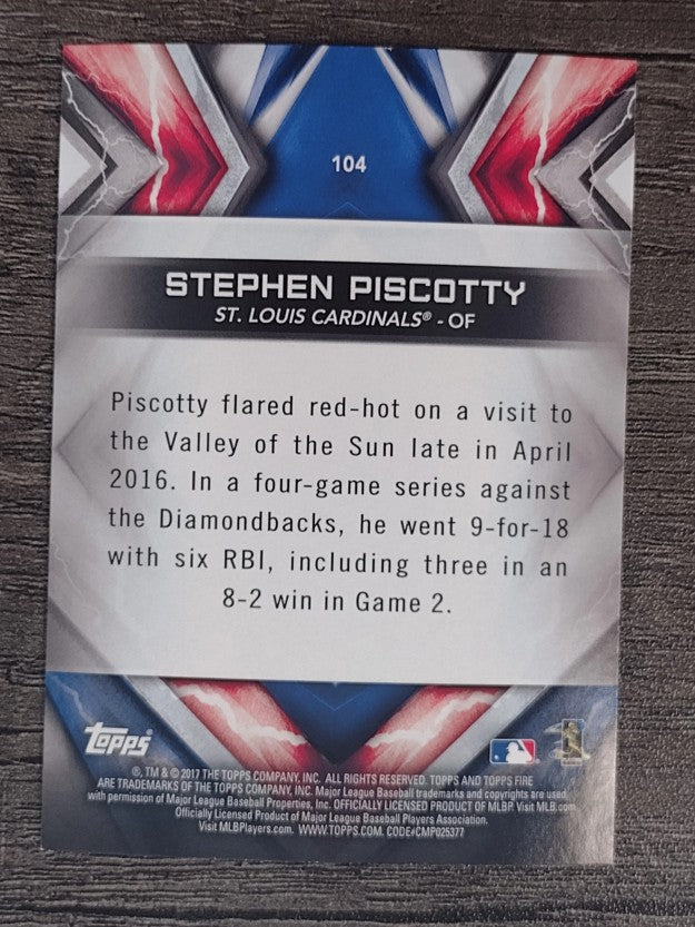 2017 Topps Fire #104 Stephen Piscotty
