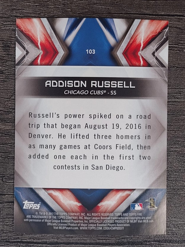 2017 Topps Fire #103 Addison Russell