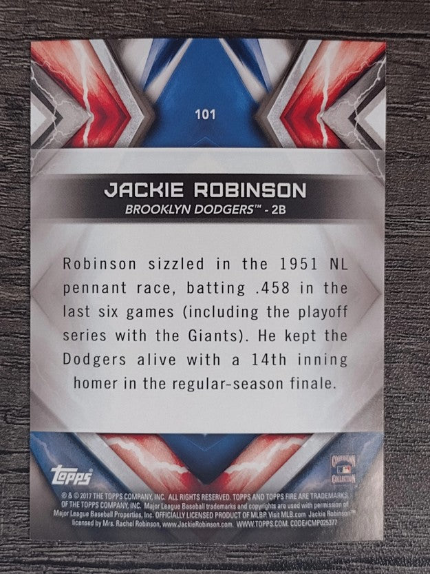 2017 Topps Fire #101 Jackie Robinson