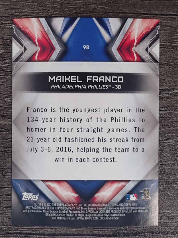 2017 Topps Fire #98 Maikel Franco