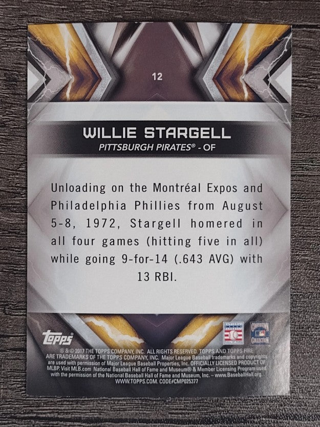 2017 Topps Fire #12 Willie Stargell