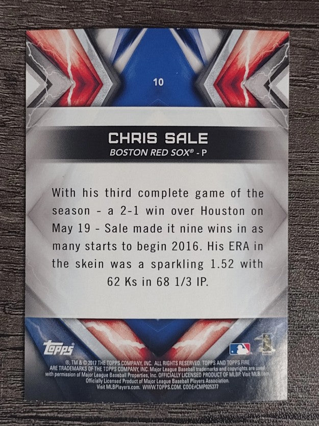2017 Topps Fire #10 Chris Sale