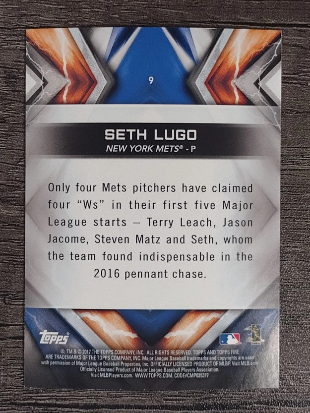 2017 Topps Fire #9 Seth Lugo RC
