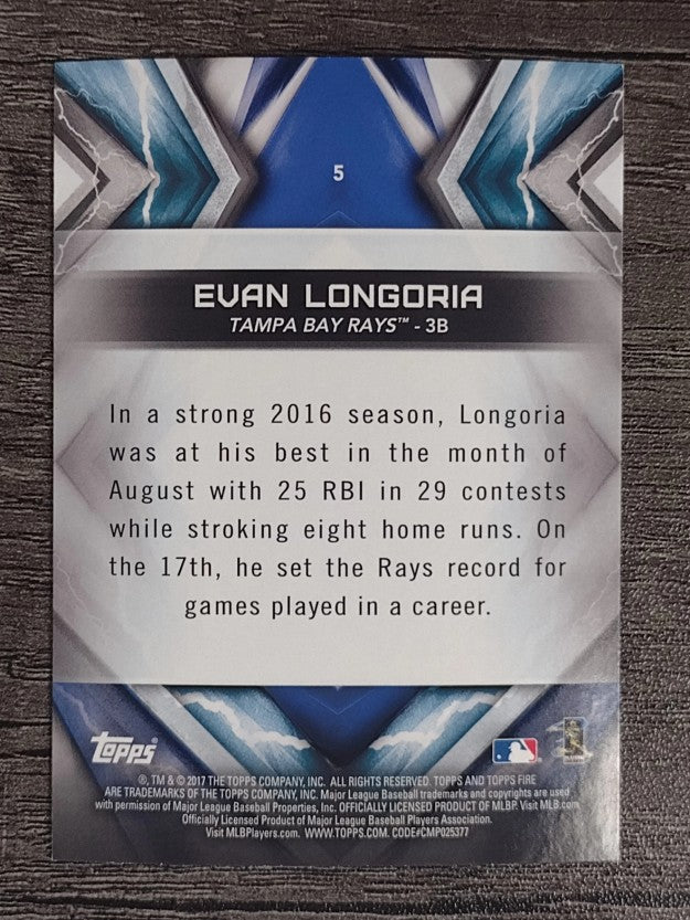 2017 Topps Fire #5 Evan Longoria