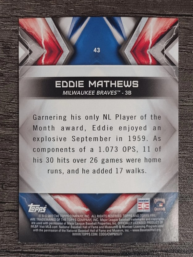 2017 Topps Fire #43 Eddie Mathews