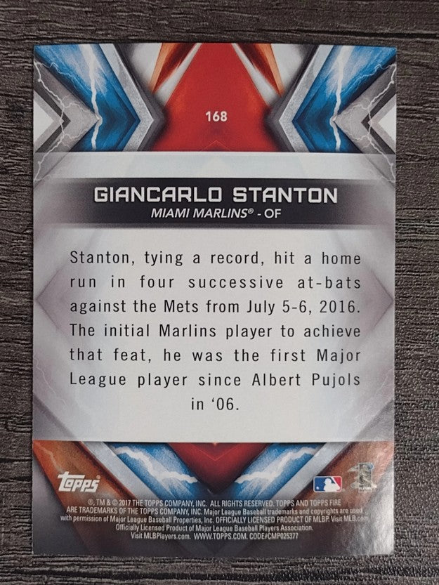 2017 Topps Fire #168 Giancarlo Stanton