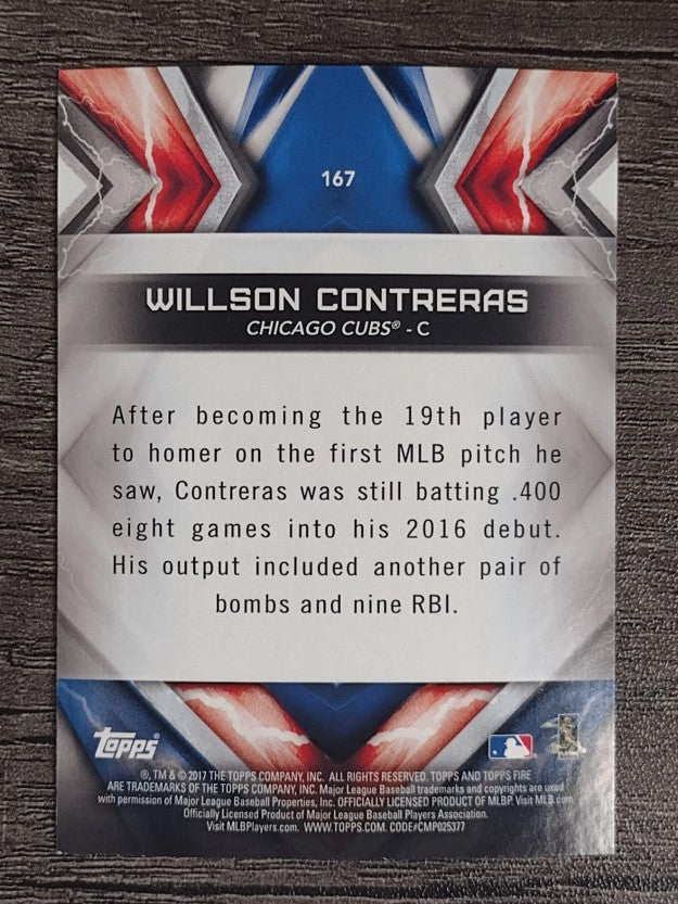 2017 Topps Fire #167 Willson Contreras