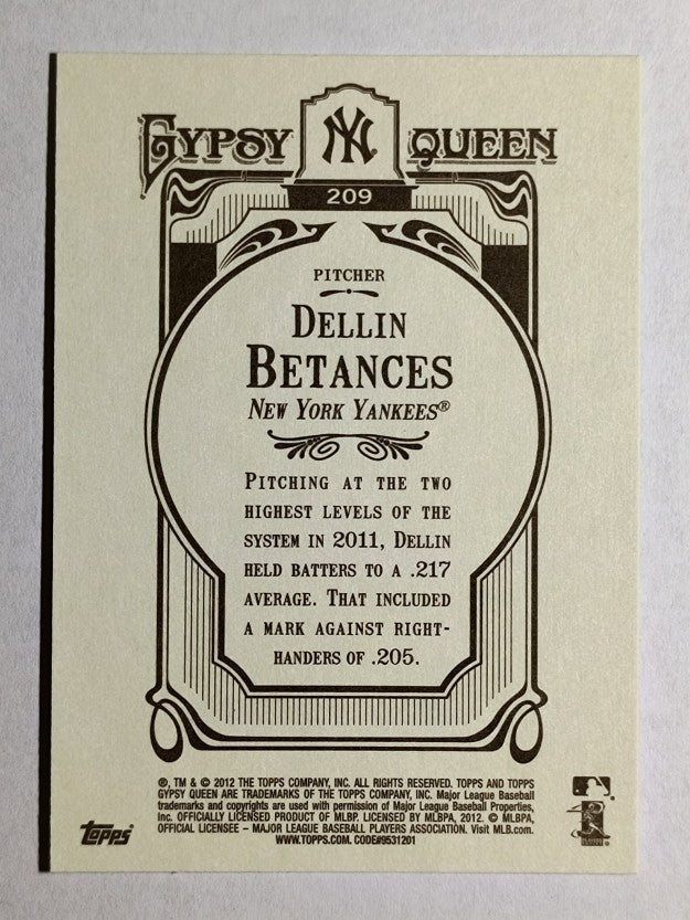 2012 Topps Gypsy Queen #209 Dellin Betances RC