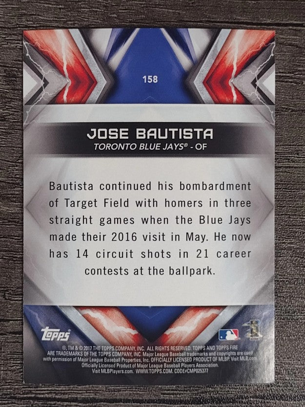 2017 Topps Fire #158 Jose Bautista