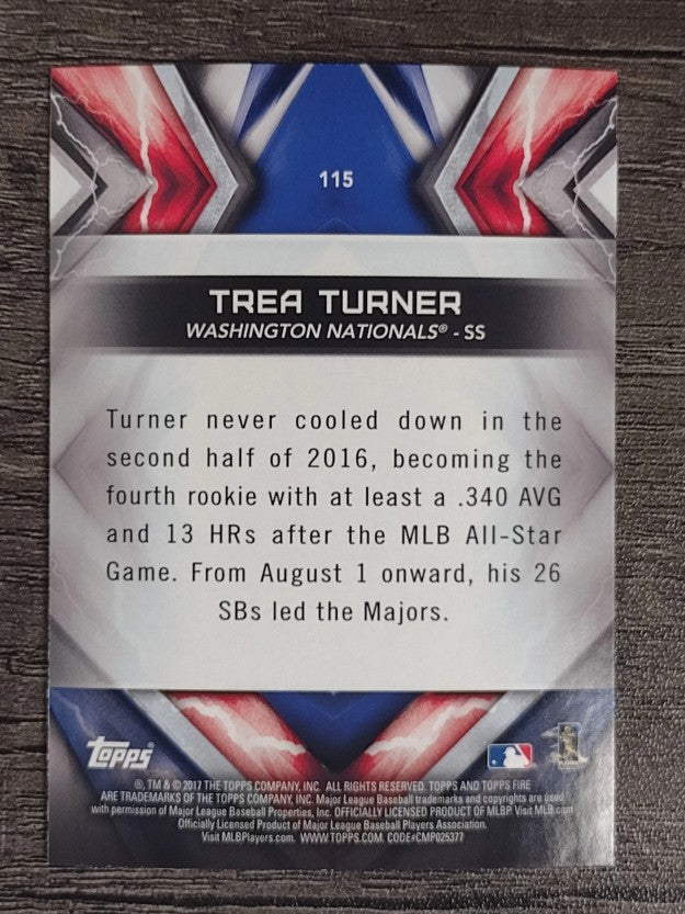2017 Topps Fire #115 Trea Turner