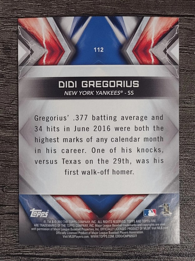 2017 Topps Fire #112 Didi Gregorius