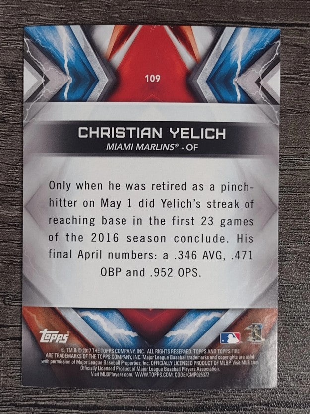 2017 Topps Fire #109 Christian Yelich