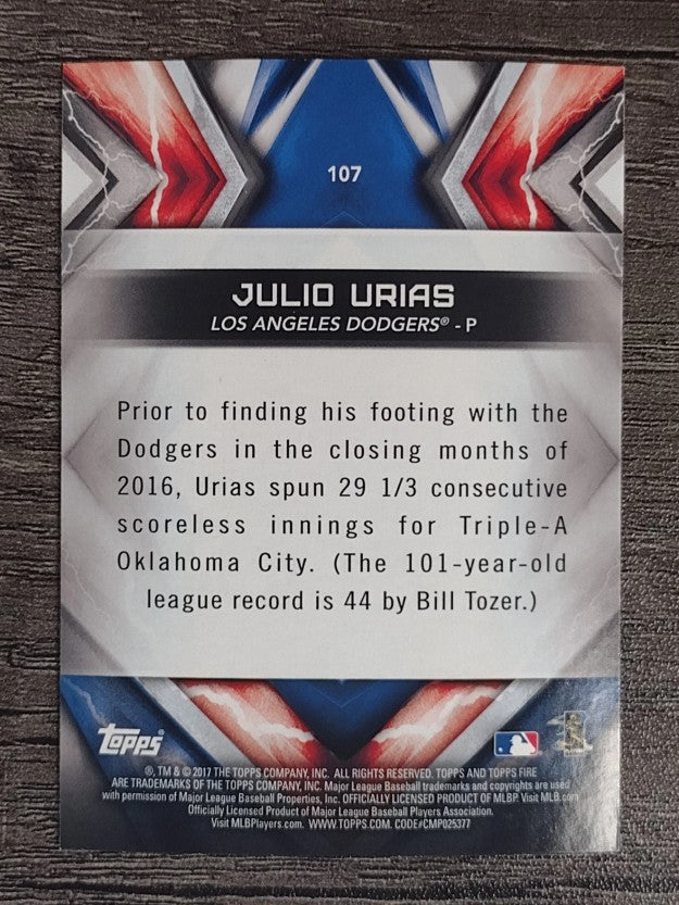 2017 Topps Fire #107 Julio Urias