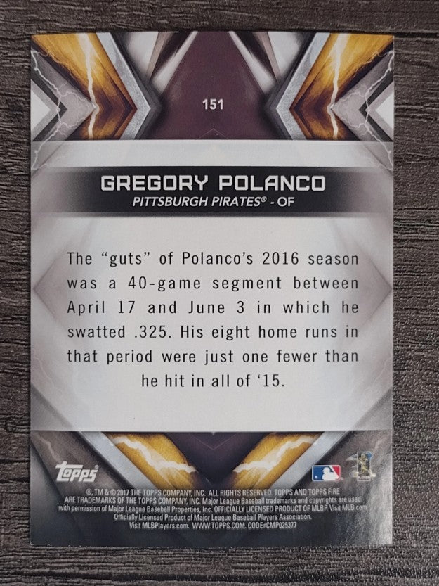 2017 Topps Fire #151 Gregory Polanco